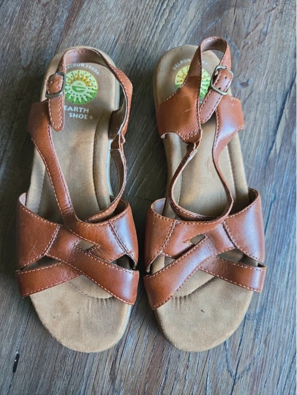 Earth shoe gelron 2000 leather sandal size 7.5